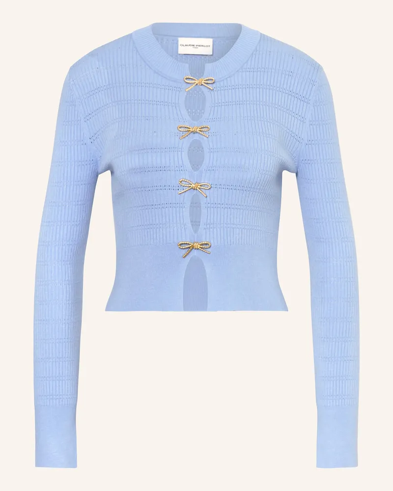 Claudie Pierlot Pullover MANIVELLE mit Cut-outs Hellblau