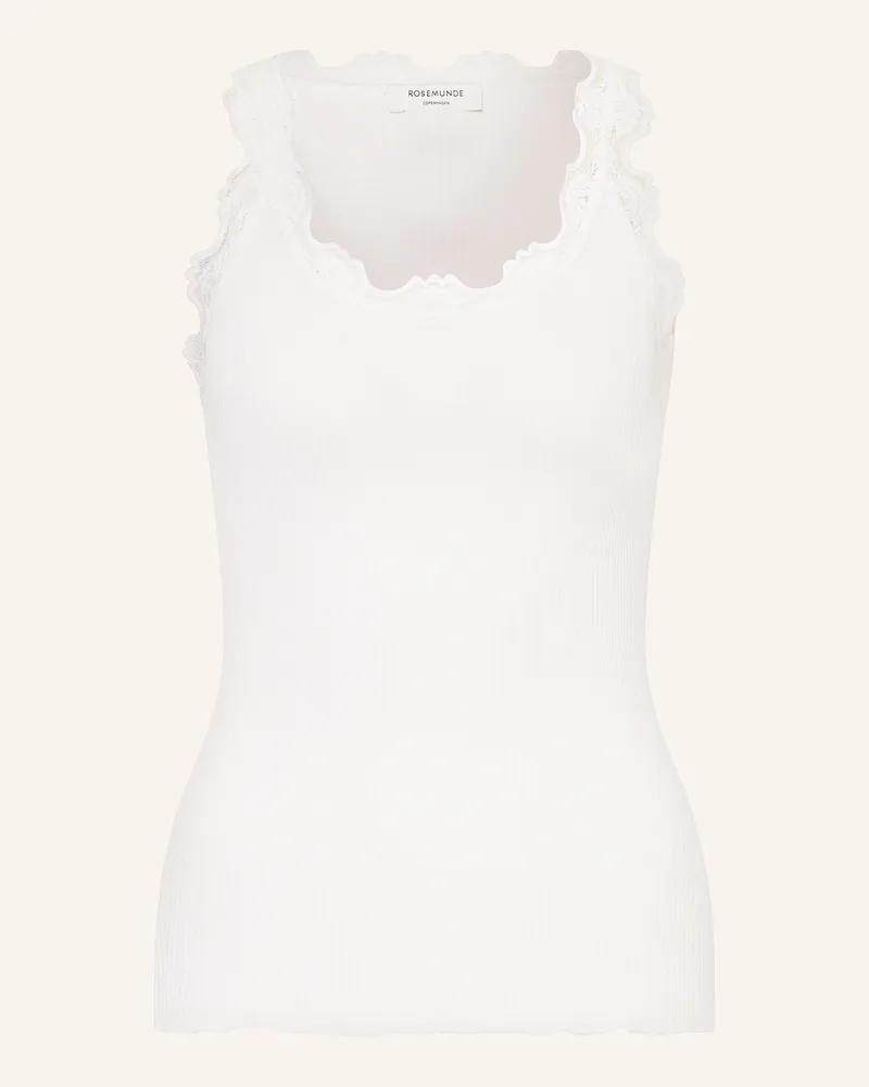 Rosemunde Seidentop Babette Mit Spitze weiss Ecru