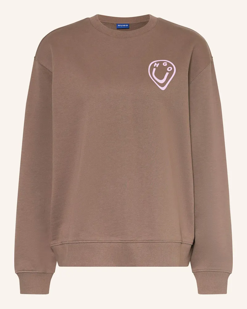 HUGO BOSS Oversized-Sweatshirt CREW Braun