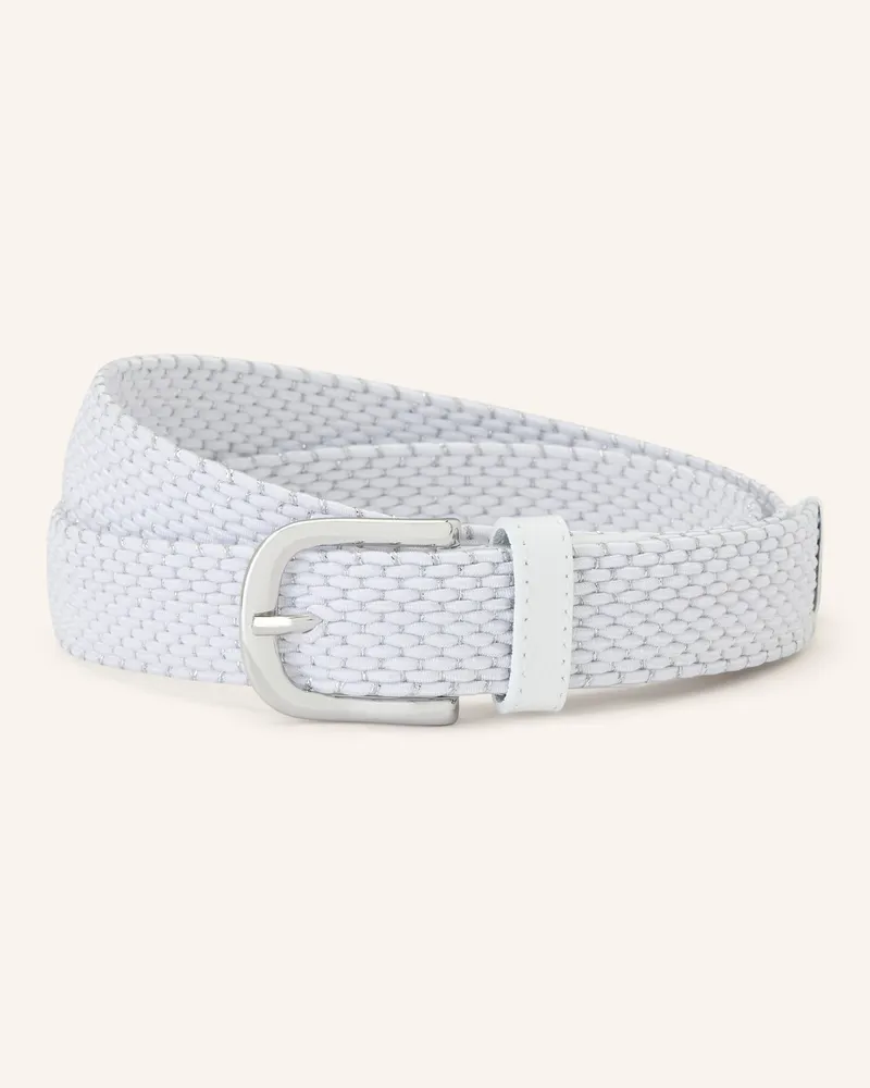Alberto Flechtgürtel mit Glitzergarn Weiss