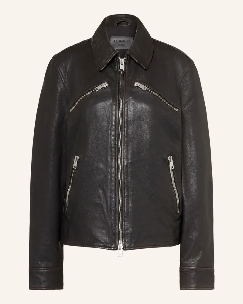 AllSaints Lederjacke Verdi schwarz Schwarz