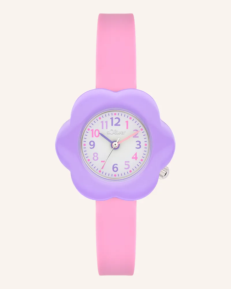 S.Oliver Armbanduhr  Aus  Silikon rosa Rosa