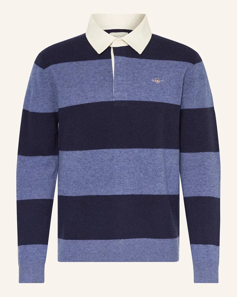 Gant Strick-Rugbyshirt Dunkelblau