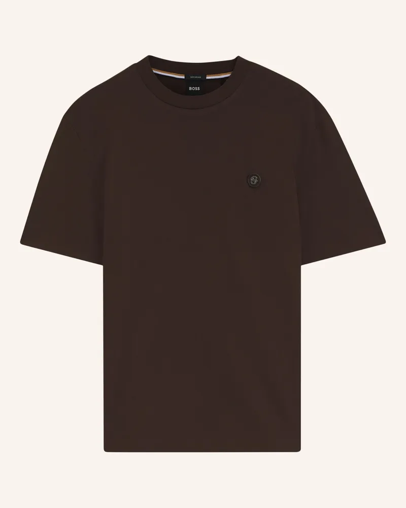 HUGO BOSS T-Shirt C-Taut 01 Regular Fit braun Dunkelbraun