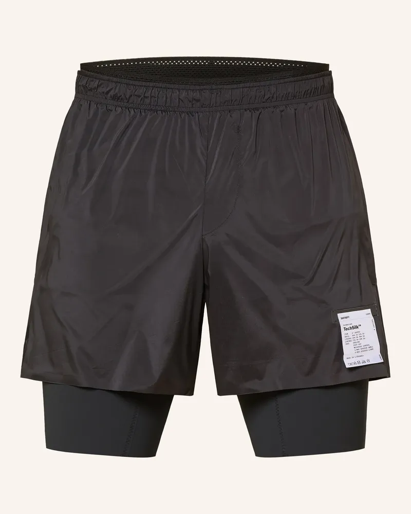 Satisfy 2-In-1-Laufshorts Techsilk™ schwarz Schwarz