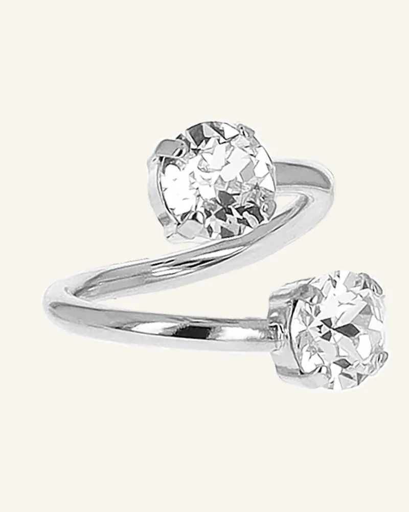 Justine Clenquet Ringe CHRIS CRYSTAL by GLAMBOU Silber