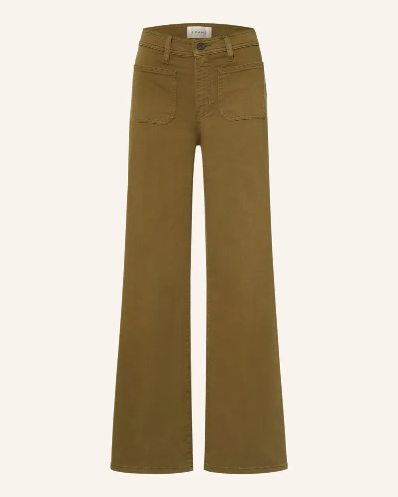 Frame Denim Wide Leg Jeans Le Slim Palazzo braun Ldgr