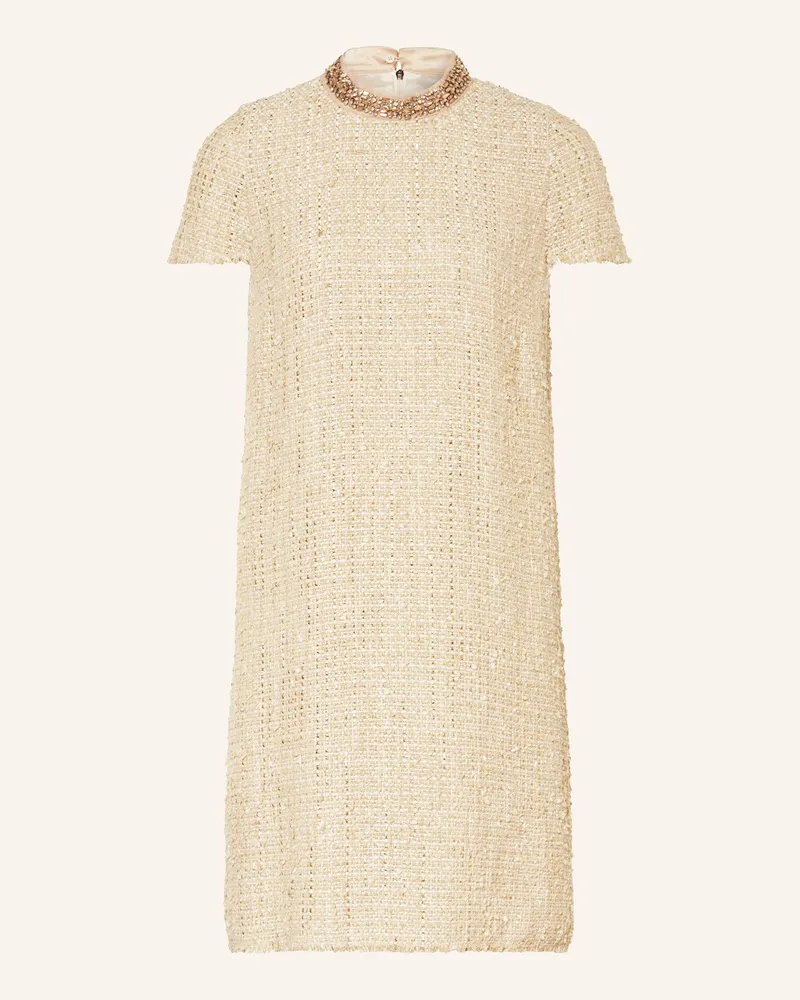 Luisa Cerano Bouclé-Kleid Mit Glitzergarn Und Schmucksteinen beige Beige