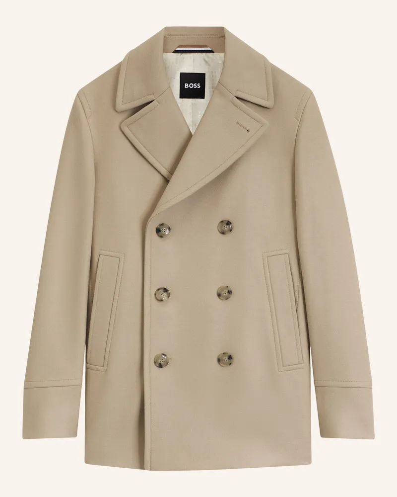 HUGO BOSS Mantel H-Hyde-Pcoat-234 Slim Fit beige Beige