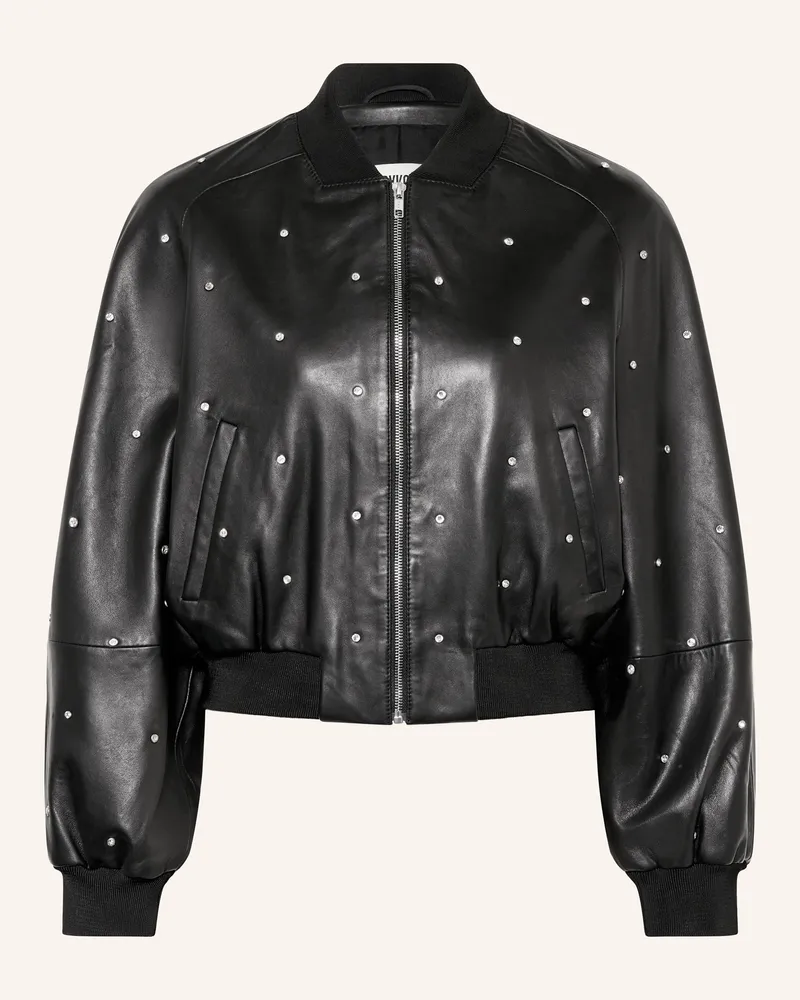 Drykorn Lederjacke Marham Mit Swarovski® Kristallen schwarz Schwarz