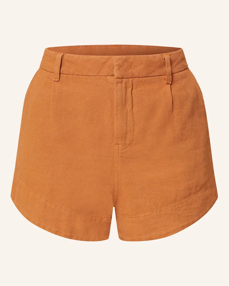 ba&sh Shorts ROMA mit Leinen Dunkelorange