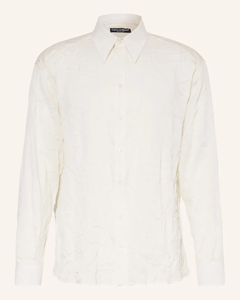 Dolce & Gabbana Seidenhemd Regular Fit Ecru