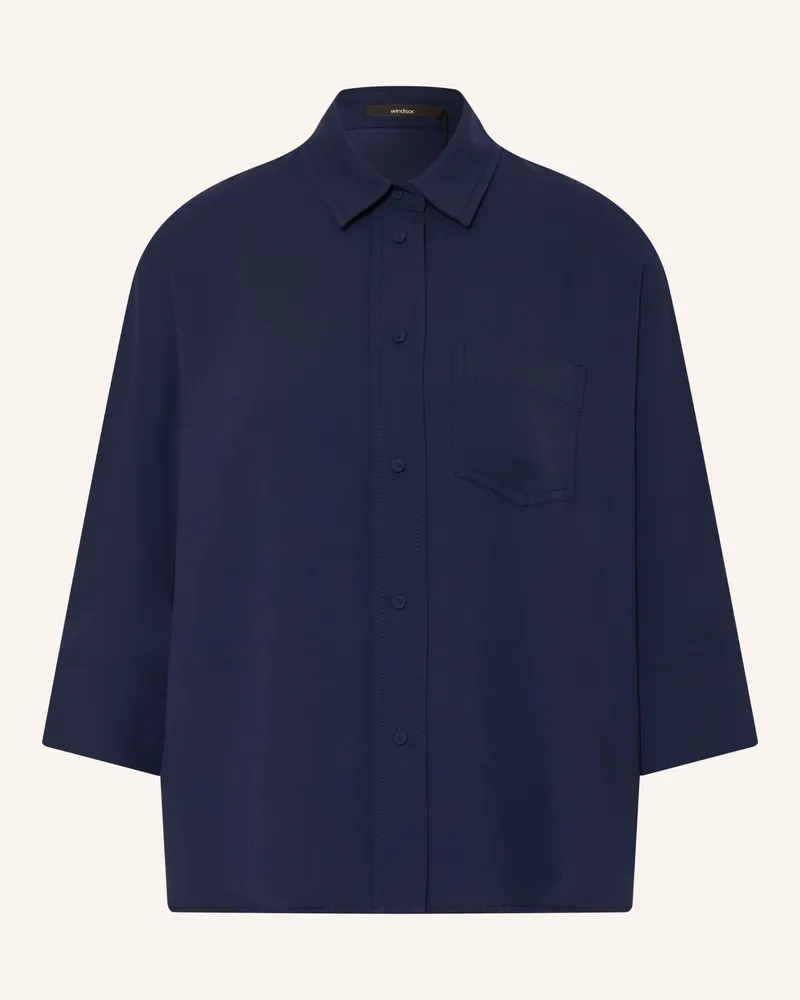 windsor. Hemdbluse Mit 3/4-Arm blau Dunkelblau