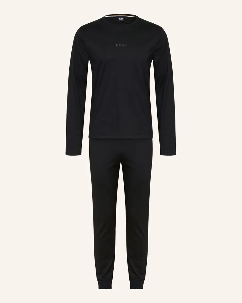HUGO BOSS Schlafanzug Xmas schwarz Schwarz