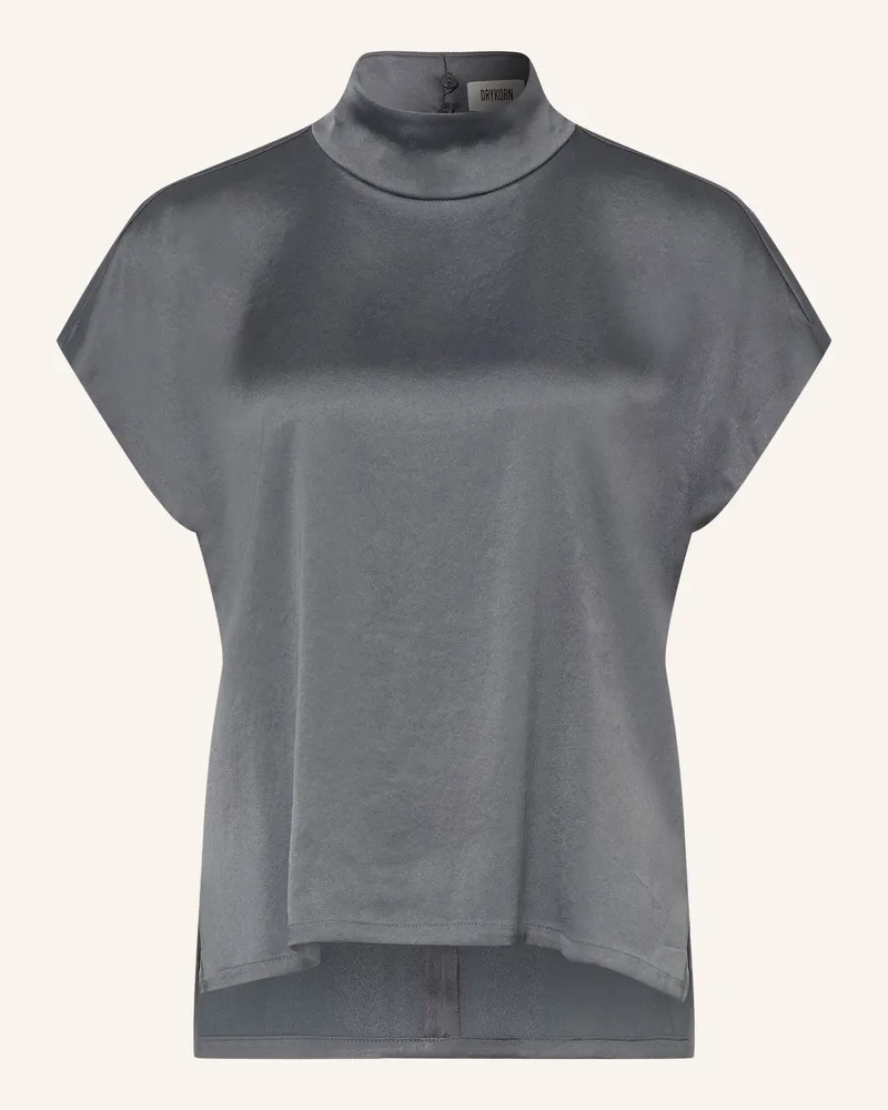 Drykorn Blusenshirt Alaria_1 Aus Satin grau Dunkelgrau