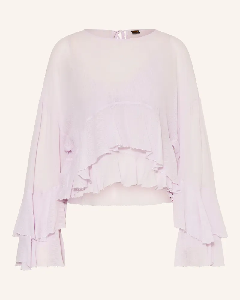 HUGO BOSS Blusenshirt Bleja Mit Volants lila Helllila