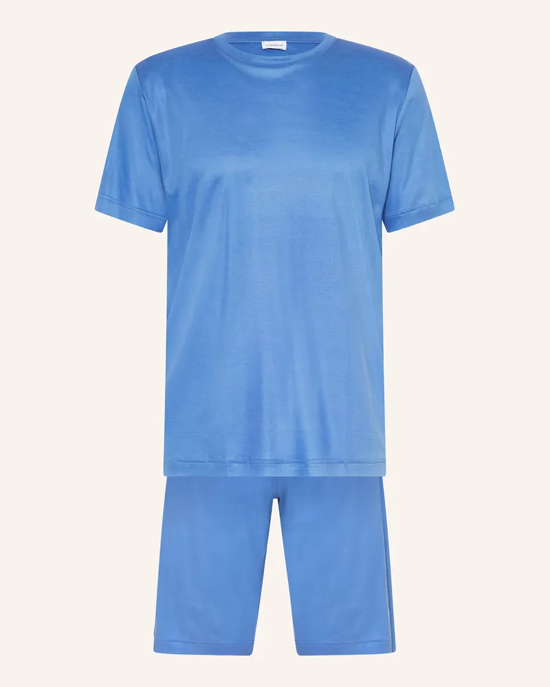 Zimmerli Shorty-Schlafanzug SUSTAINABLE LUXURY Blau