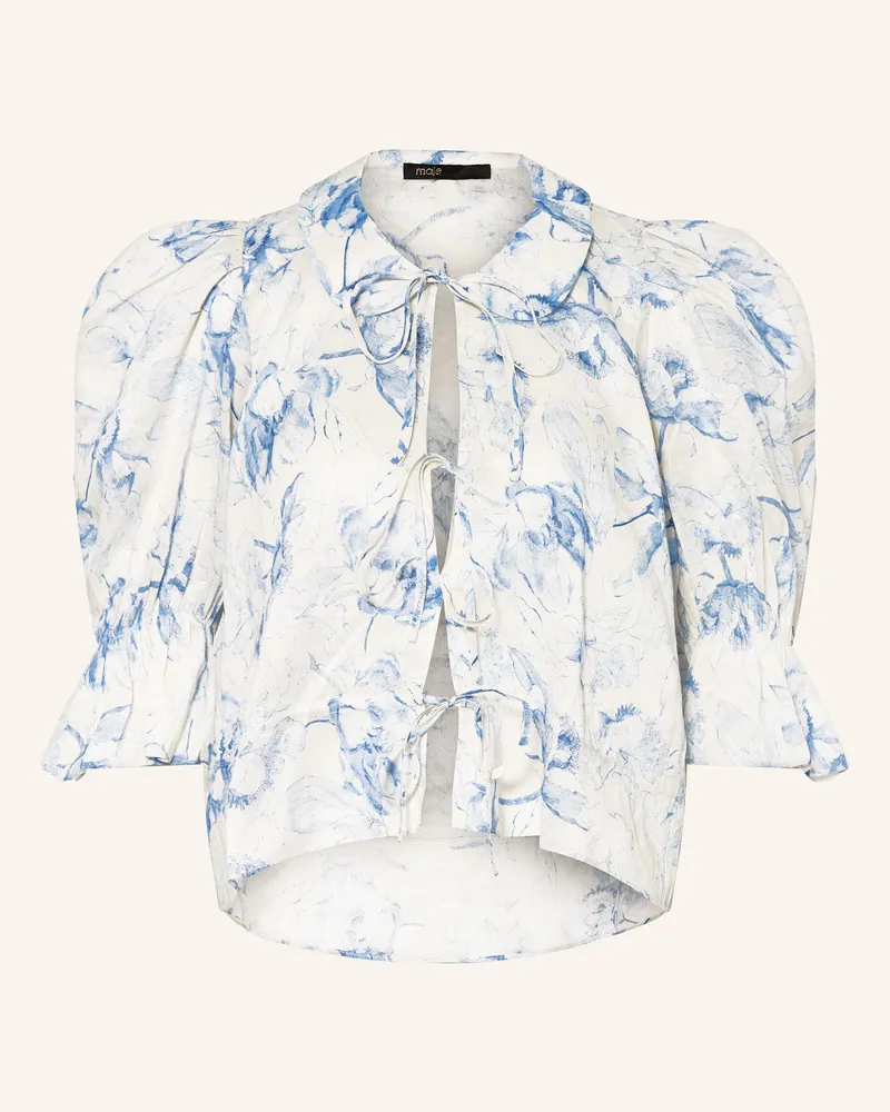 Maje Bluse mit Leinen Blau