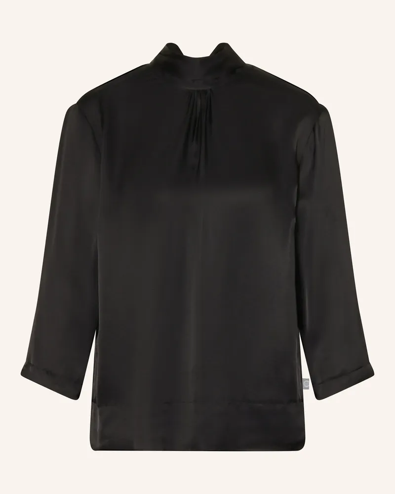 Die Rockmacherin Schluppenbluse ANTONIA aus Satin Schwarz