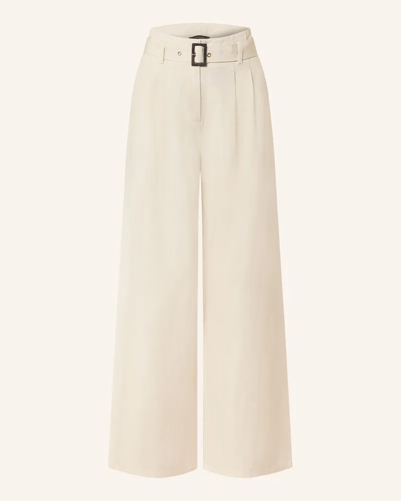 COMMA Marlenehose Mit Leinen beige Ecru