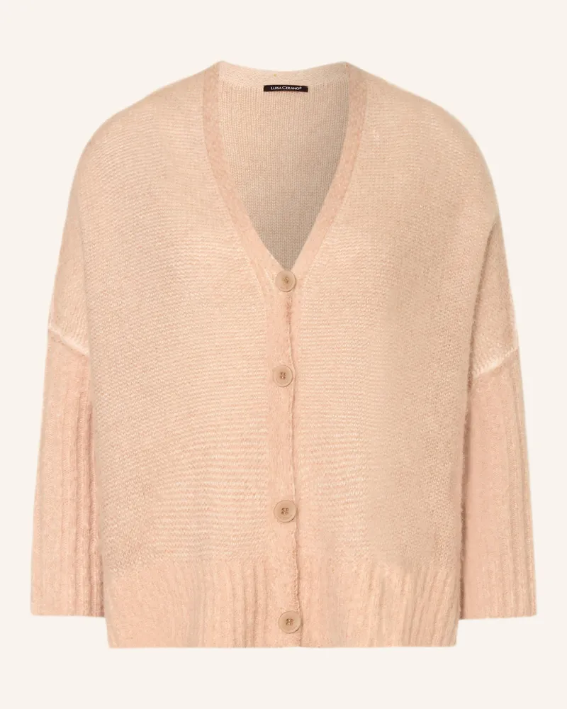 Luisa Cerano Strickjacke Mit Alpaka Und 3/4-Arm rosa Camel