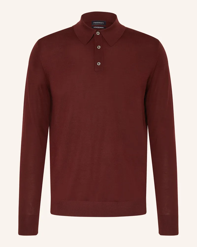 Strokesman's Strick-Poloshirt Dunkelrot