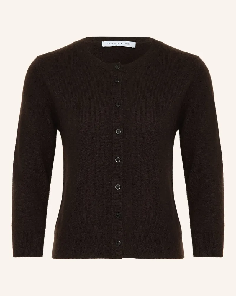 Iris von Arnim Set Niara Twinset: Strickjacke Und Stricktop Mit Cashmere braun Dunkelbraun