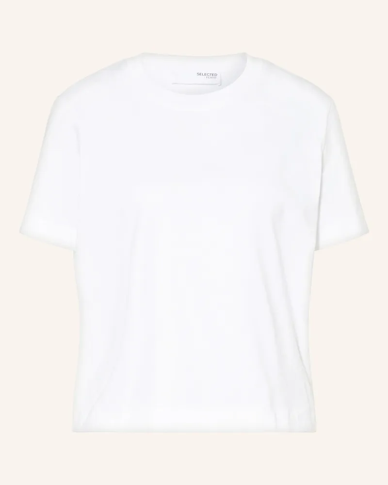 Selected T-Shirt Slfessential weiss Weiss