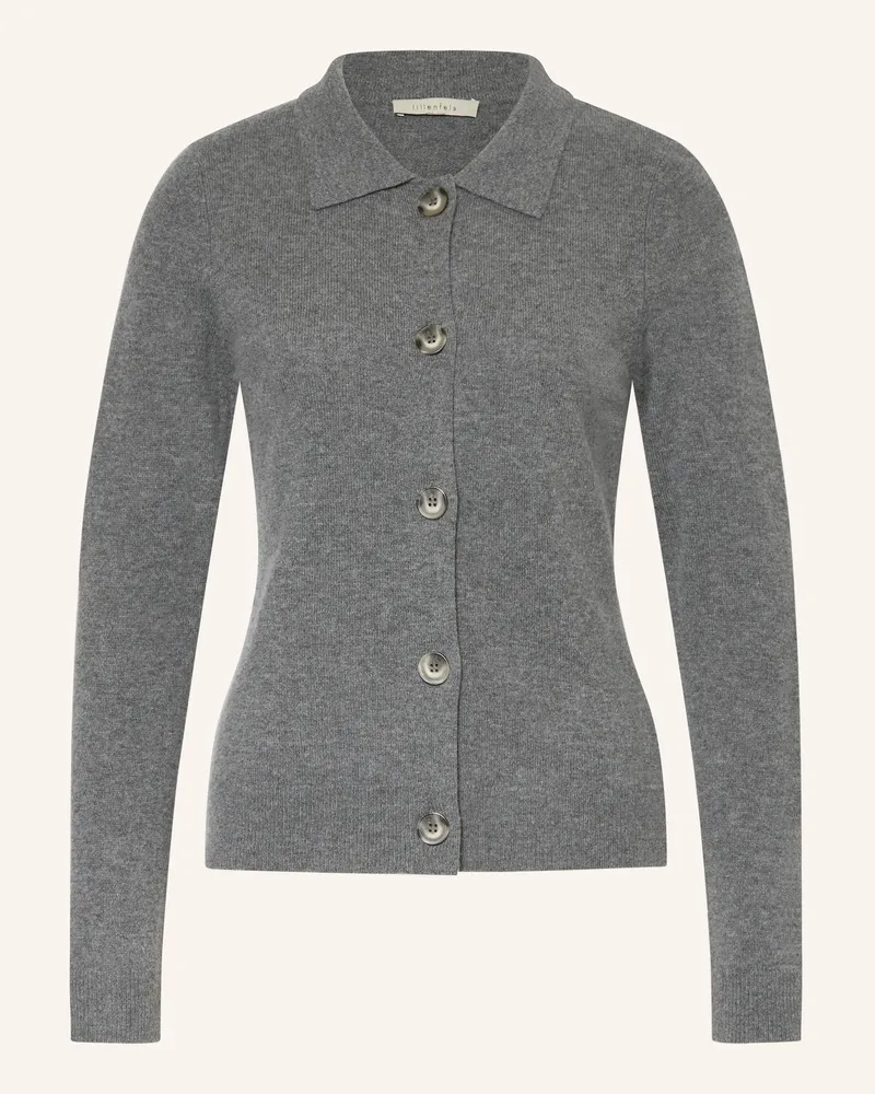lilienfels Strickjacke mit Cashmere Dunkelgrau