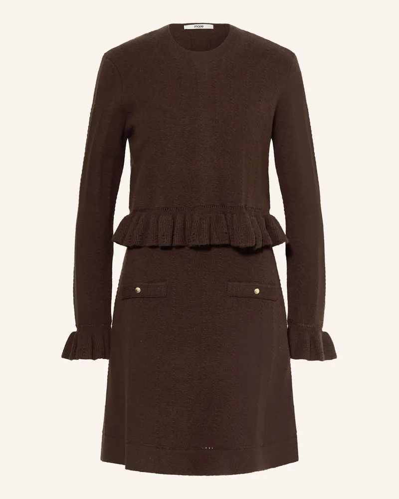 Maje Set: Strickkleid Und Pullover braun Dunkelbraun