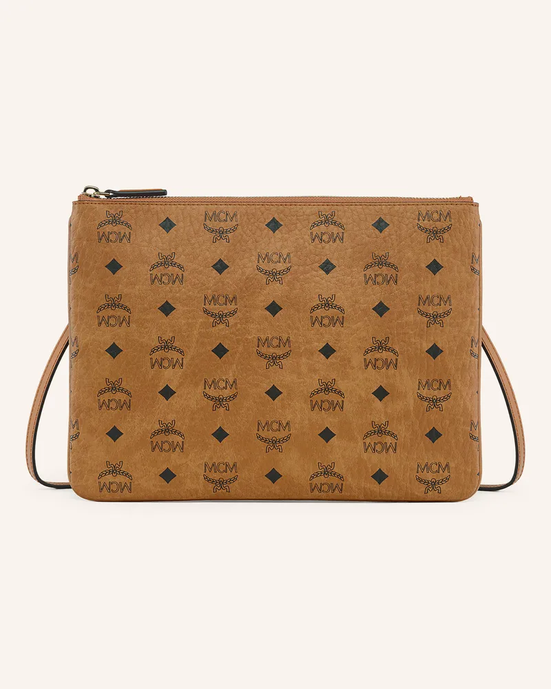 MCM Pouch Aren Visetos braun Camel