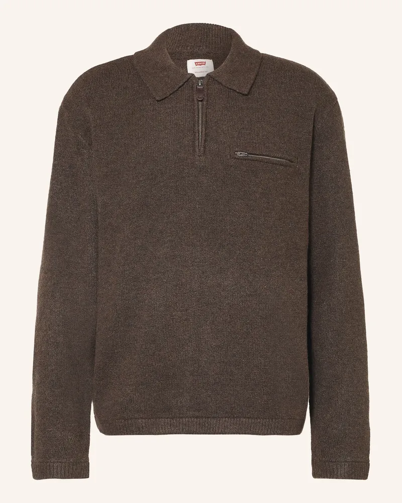Levi's Levi Strick-Poloshirt Relaxed Fit braun Dunkelbraun