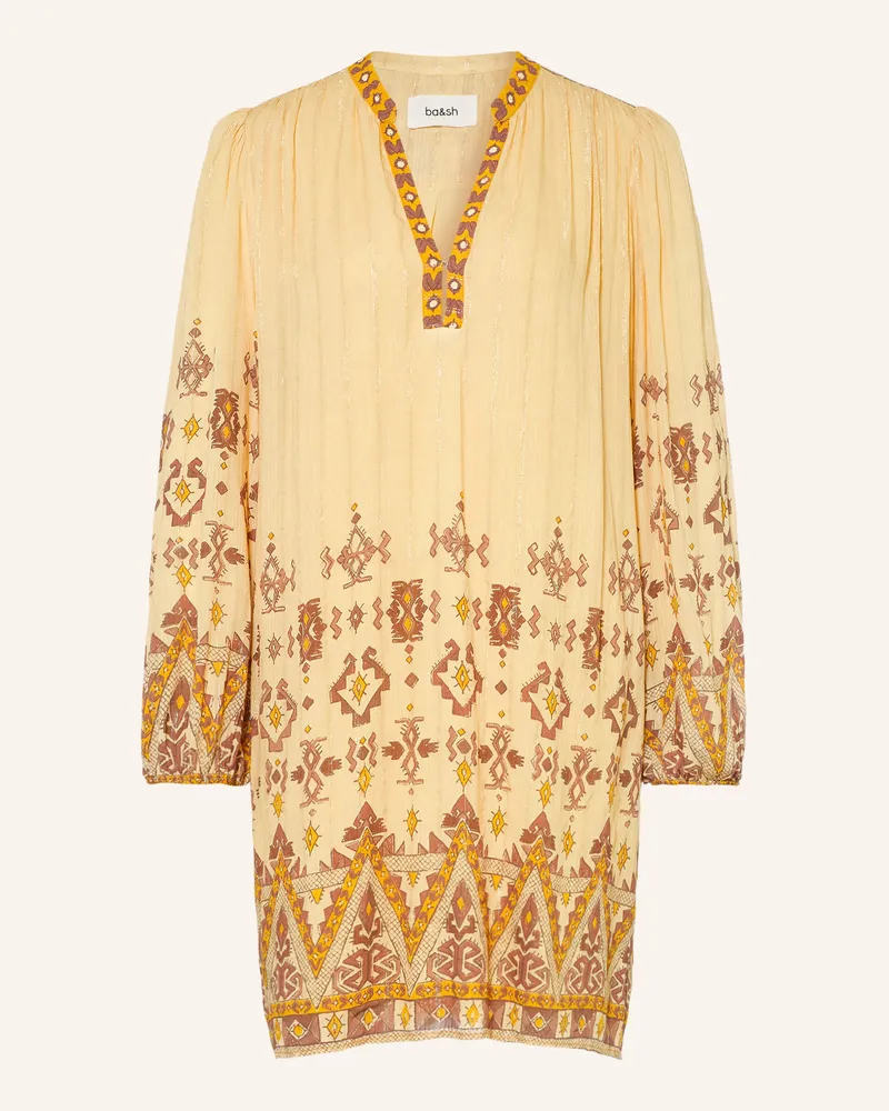 ba&sh Kleid Zola Mit Glitzergarn gelb Hellgelb