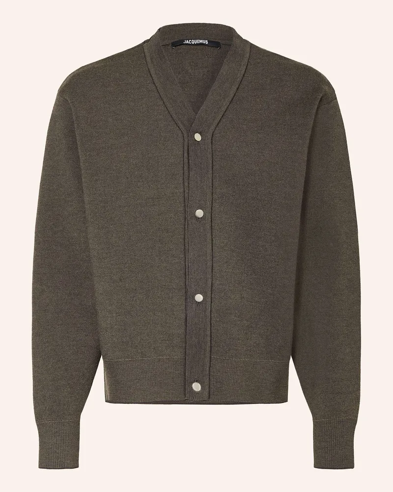 Jacquemus Strickjacke Le Cardigan Doppio gruen Khaki