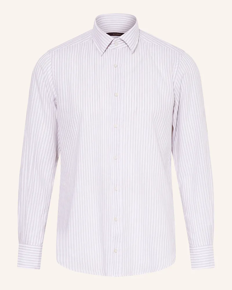 windsor. Hemd Slim Fit mit Leinen Beige