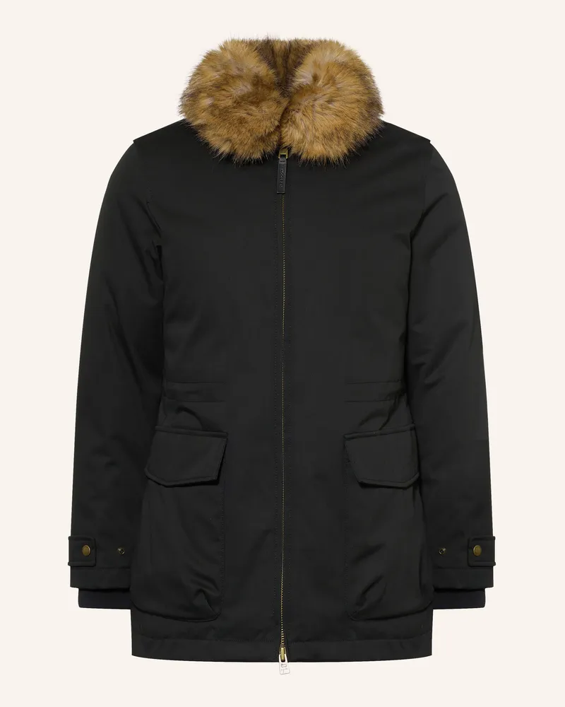 Woolrich Daunenjacke Mit Kunstfell schwarz Schwarz