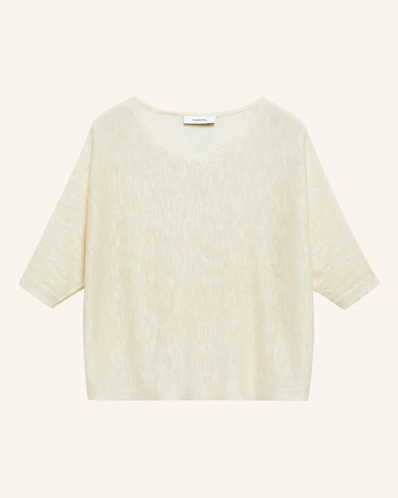 COMMA Pullover mit Leinen und 3/4-Arm Ecru