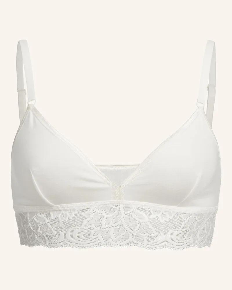 Ehrlich Textil Amelie Bralette Mit Spitze Bügellos Aus Modal - Verstellbare Träger weiss Beige