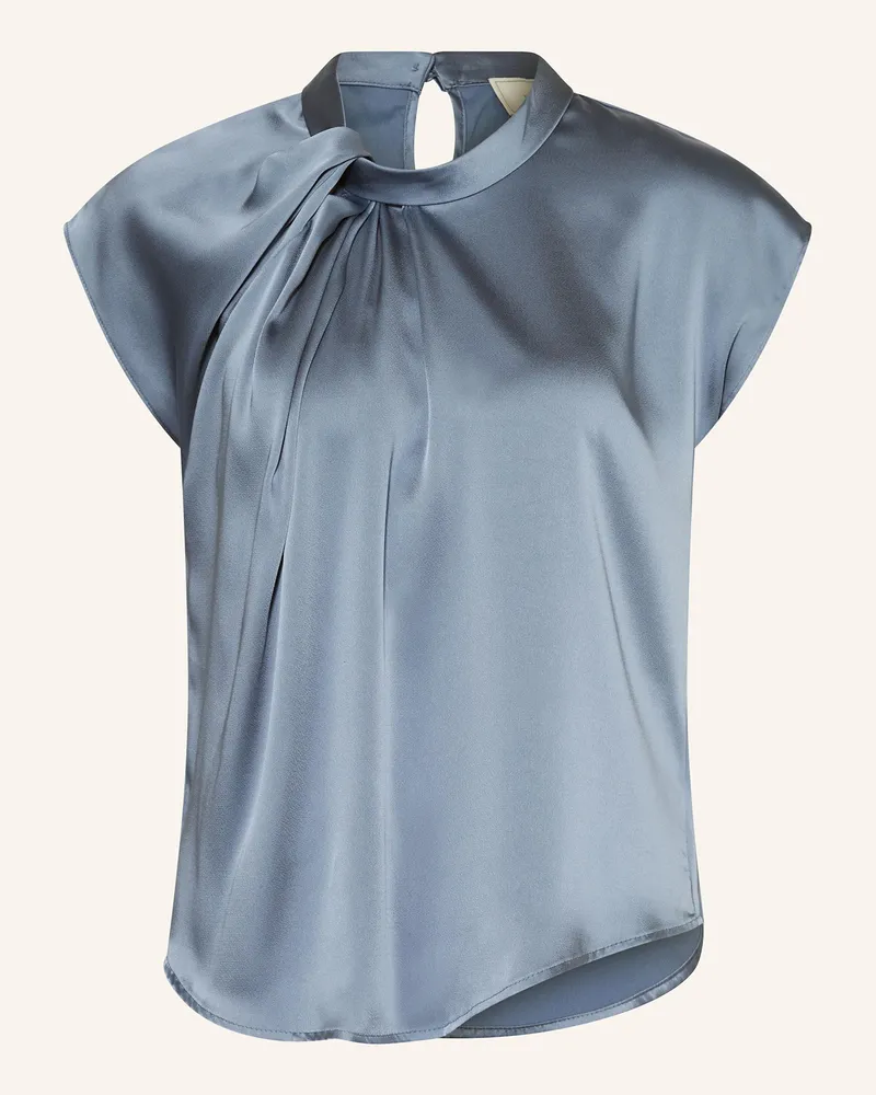 Neo Noir Blusenshirt FLEUR aus Satin Hellblau