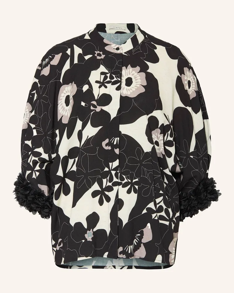 lilienfels Leinenbluse Mit 3/4-Arm schwarz Schwarz