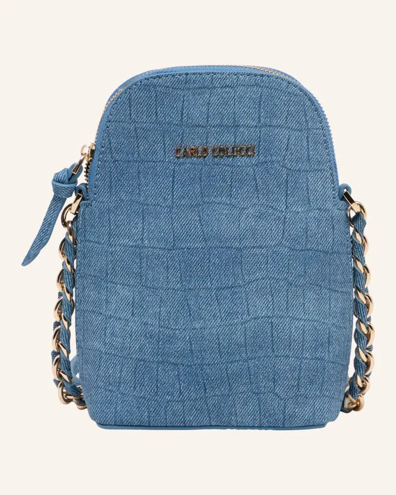 Carlo Colucci Minitasche In Krokooptik Deval blau Blau