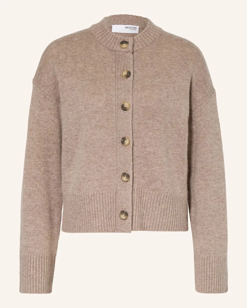 Selected Strickjacke mit Cashmere Beige
