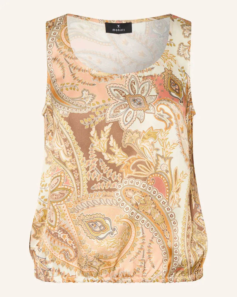 monari Blusentop Aus Satin braun Creme