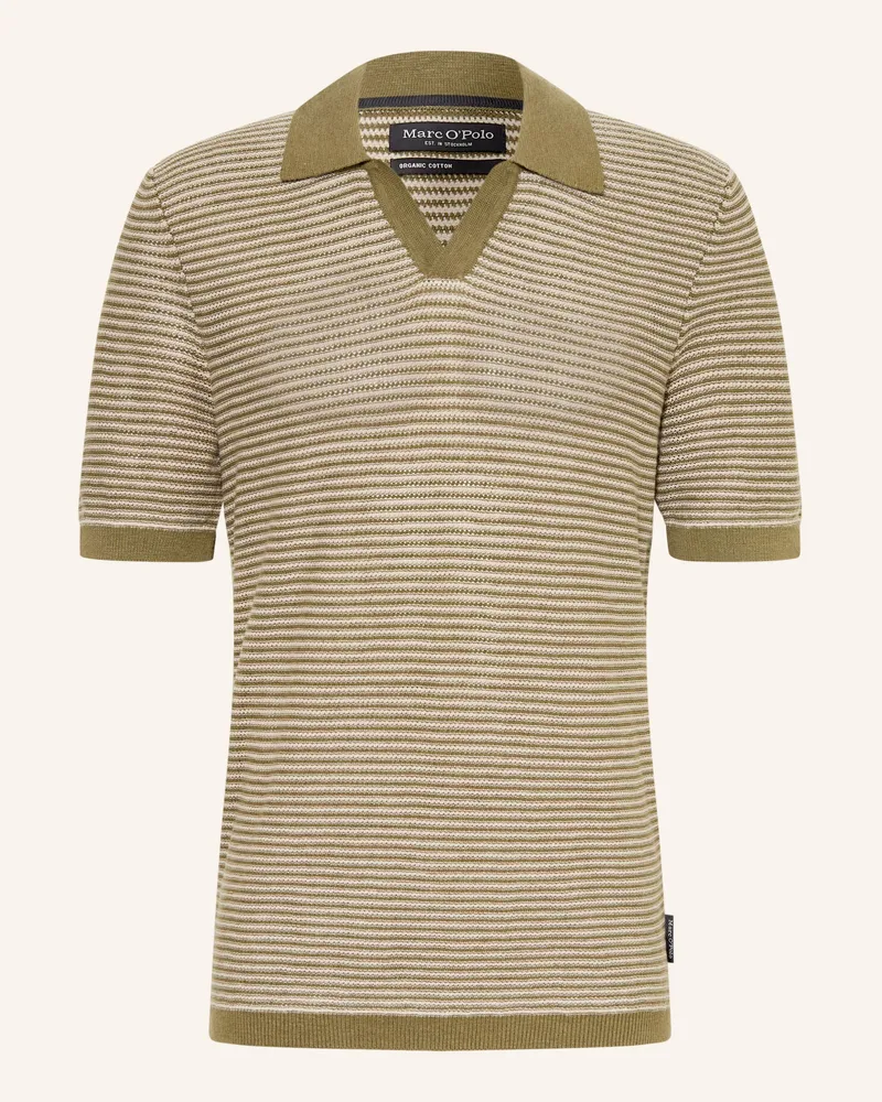 Marc O'Polo Strick-Poloshirt gruen Oliv