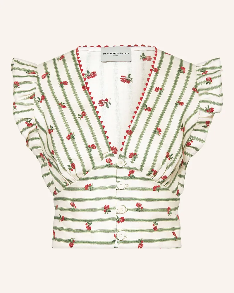 Claudie Pierlot Blusentop aus Leinen Ecru