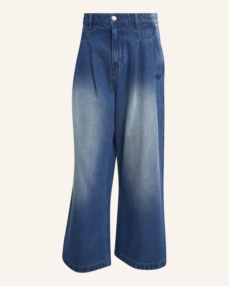 adidas Jeans, Mittelhoch, Weites Bein blau Blau
