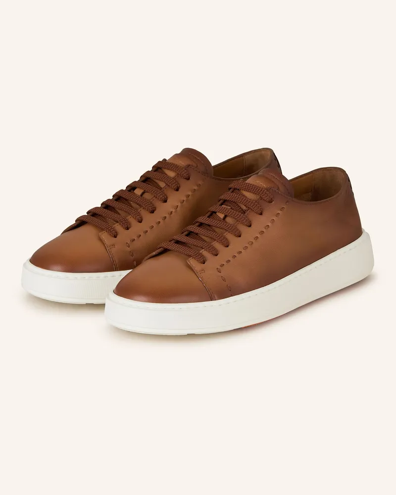 Santoni Sneaker Clean braun Cognac