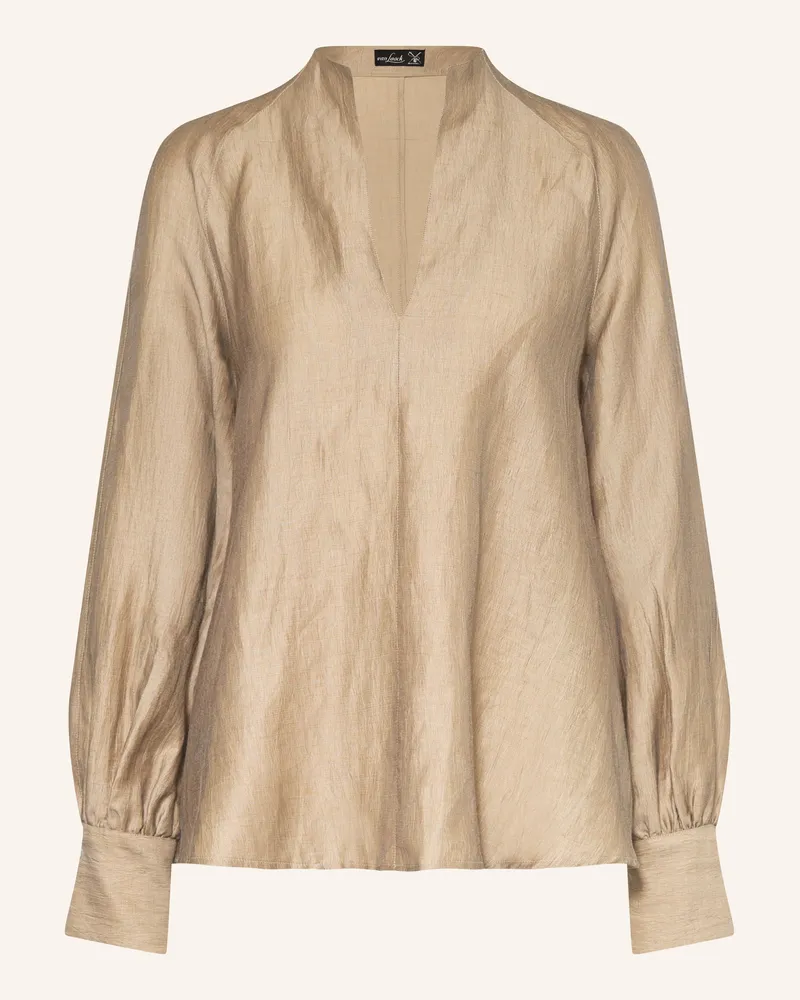 van Laack Blusenshirt VL-ANANI-KN aus Leinen Camel