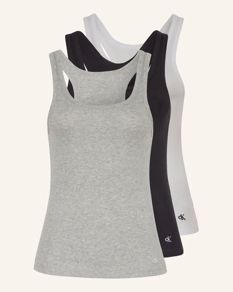 Calvin Klein 3er-Pack Tops 100% COTTON Schwarz