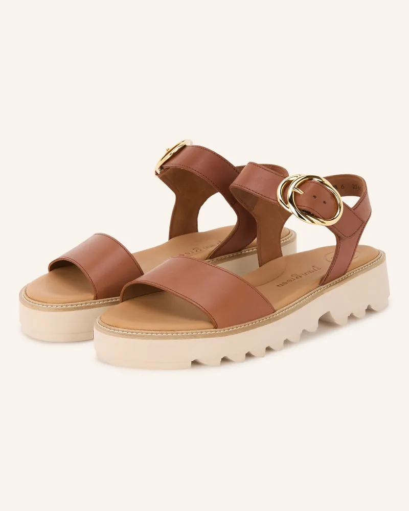 paul green Sandalen braun Cognac